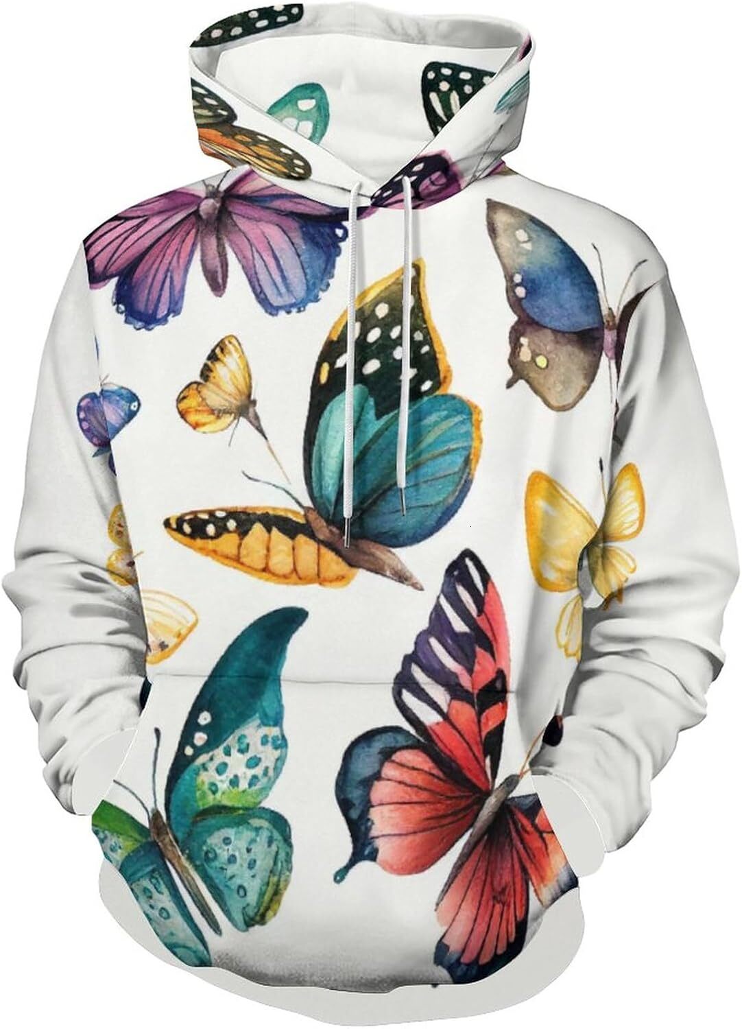 Hoodie for Mens Womens Unisex Butterfly Sweatshirt Rainbow Hoodie Novelty AutumnWinter Hoodies Graphic Hoodies sweatshirt Pullover Long Sleeve
