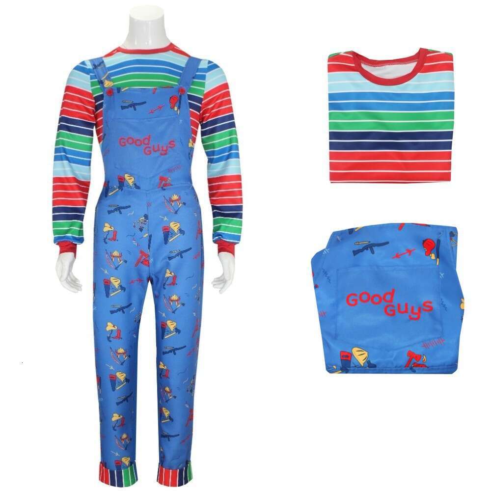 Anime Scary Chucky Cosplay Costume Adult Cos Jumpsuits Halloween Horror Clothing For Men Women Party Costumes Props