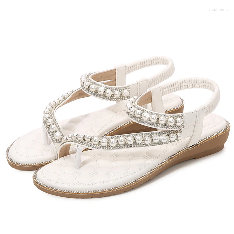 2025 S Fashion Designer Sandals Women S Rhies Summer Bohemia Ankle T Strap Casual Flat Elastic Comfort Shoes For Beach Oceanside