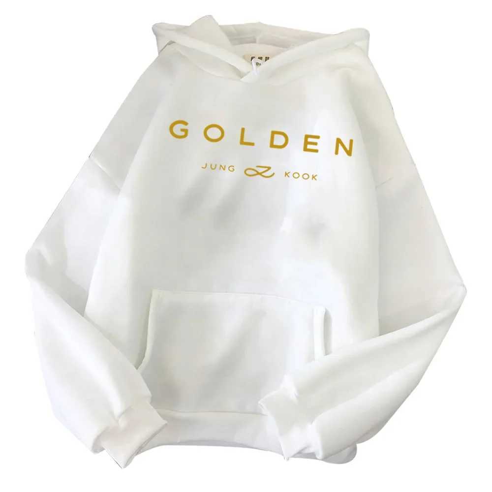 2024 Hot Hoodies Jungkook Kpop Hoodies Retro Sportswear Sudaderas Winter Warm Gold Album Merch Unisex Hoodies Men and Women X2412161