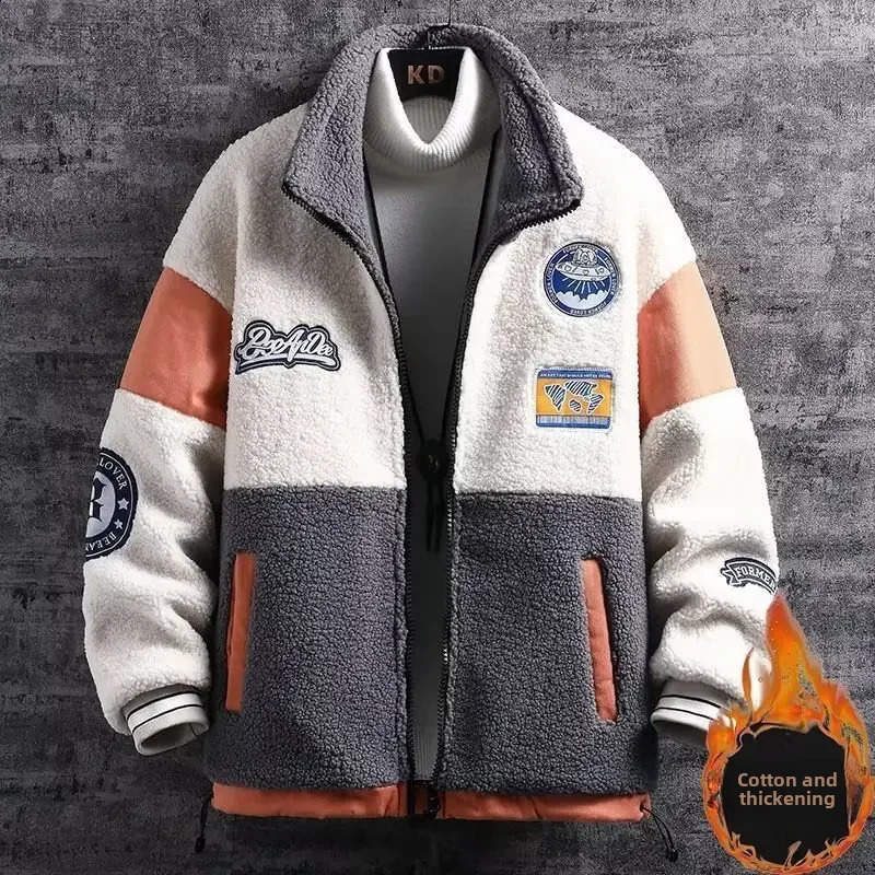 Winter mens wool top Korean style fashionable casual loose fit suitable for lining thick vibrating jacket 241007
