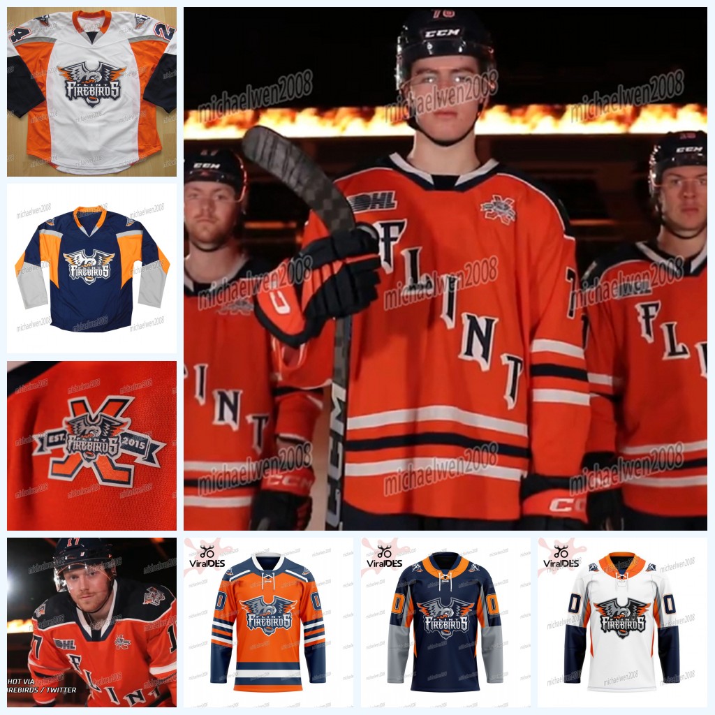OHL Flint Firebirds 2024-25 THIRD Hockey Jersey Nolan Dann Coulson Pitre Simon Slavicek Tristan Bertucci Nathan Aspinall Jeremy Martin Matthew Wang Ethan Hay