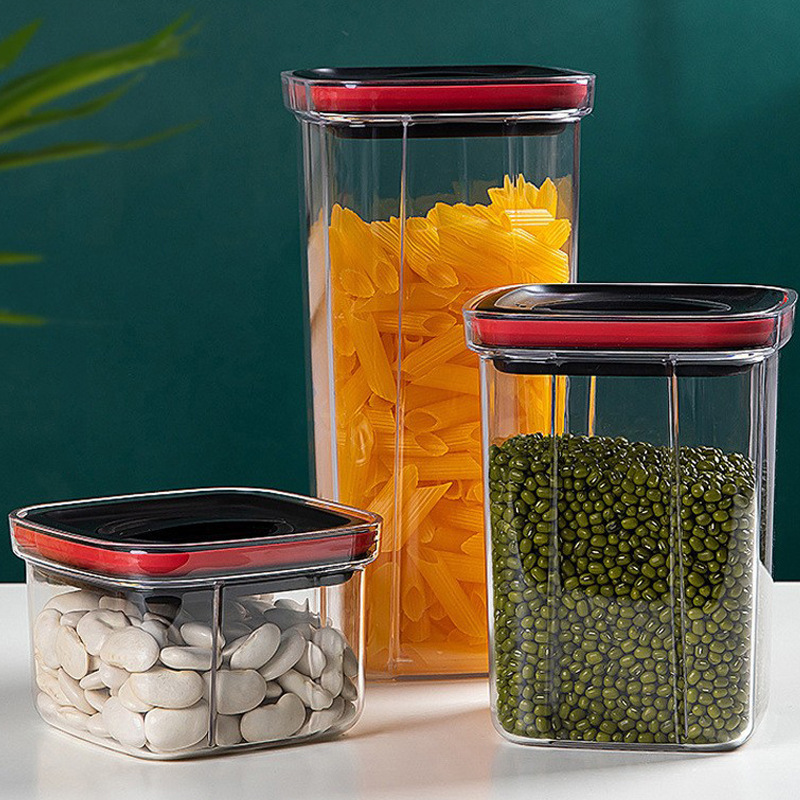 storage bottles jars household snack transparent preservation box withknob sealed lib nonstick food containers