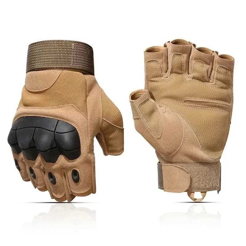 Outdoor Tactical Fingerless Gloves Hard Finger Knot Color Bullet Airgun Hunting Combat Cycling Half Finger Gloves CL241008