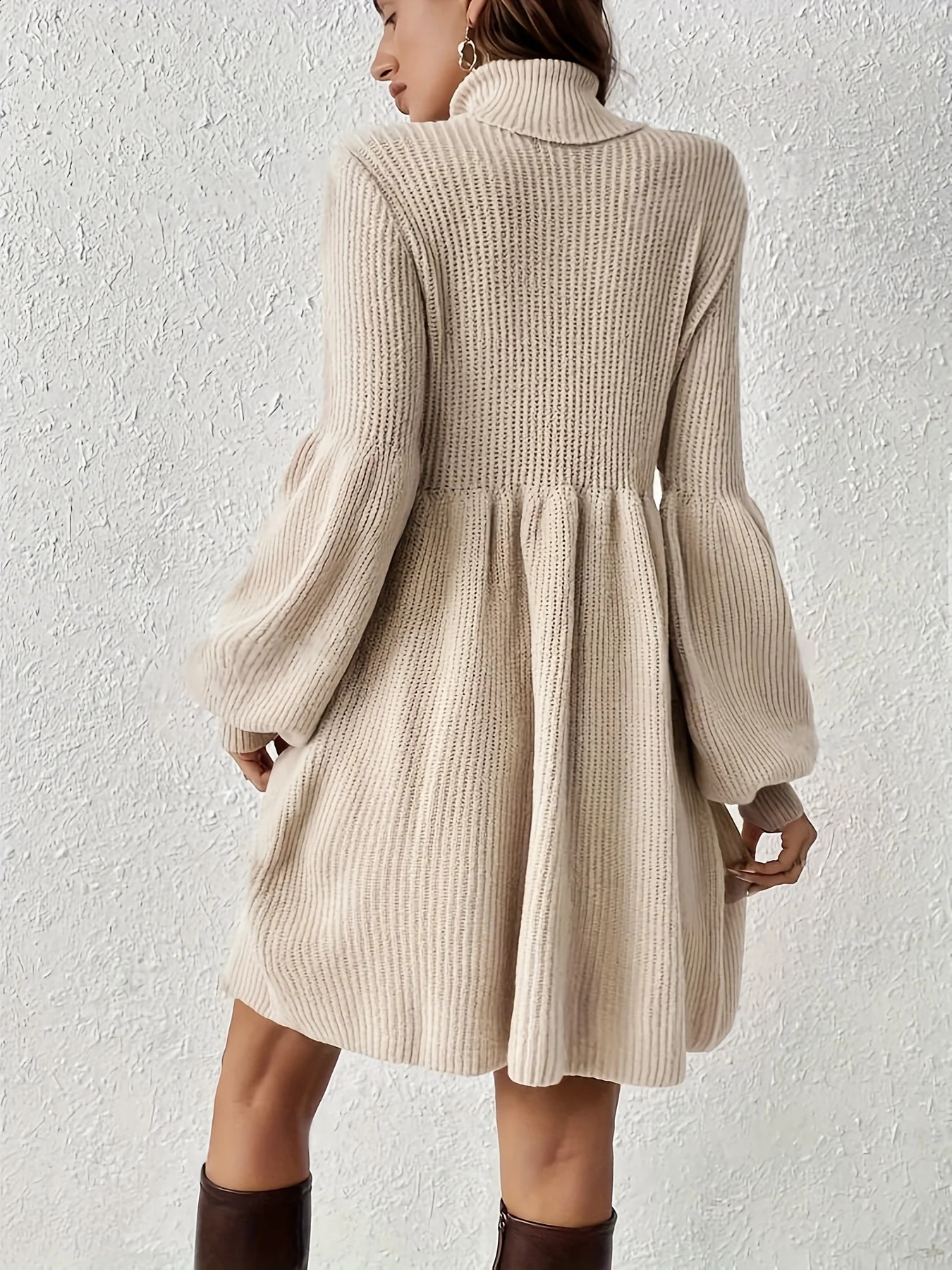 Autumn and winter casual simple collar dress without belt 241007