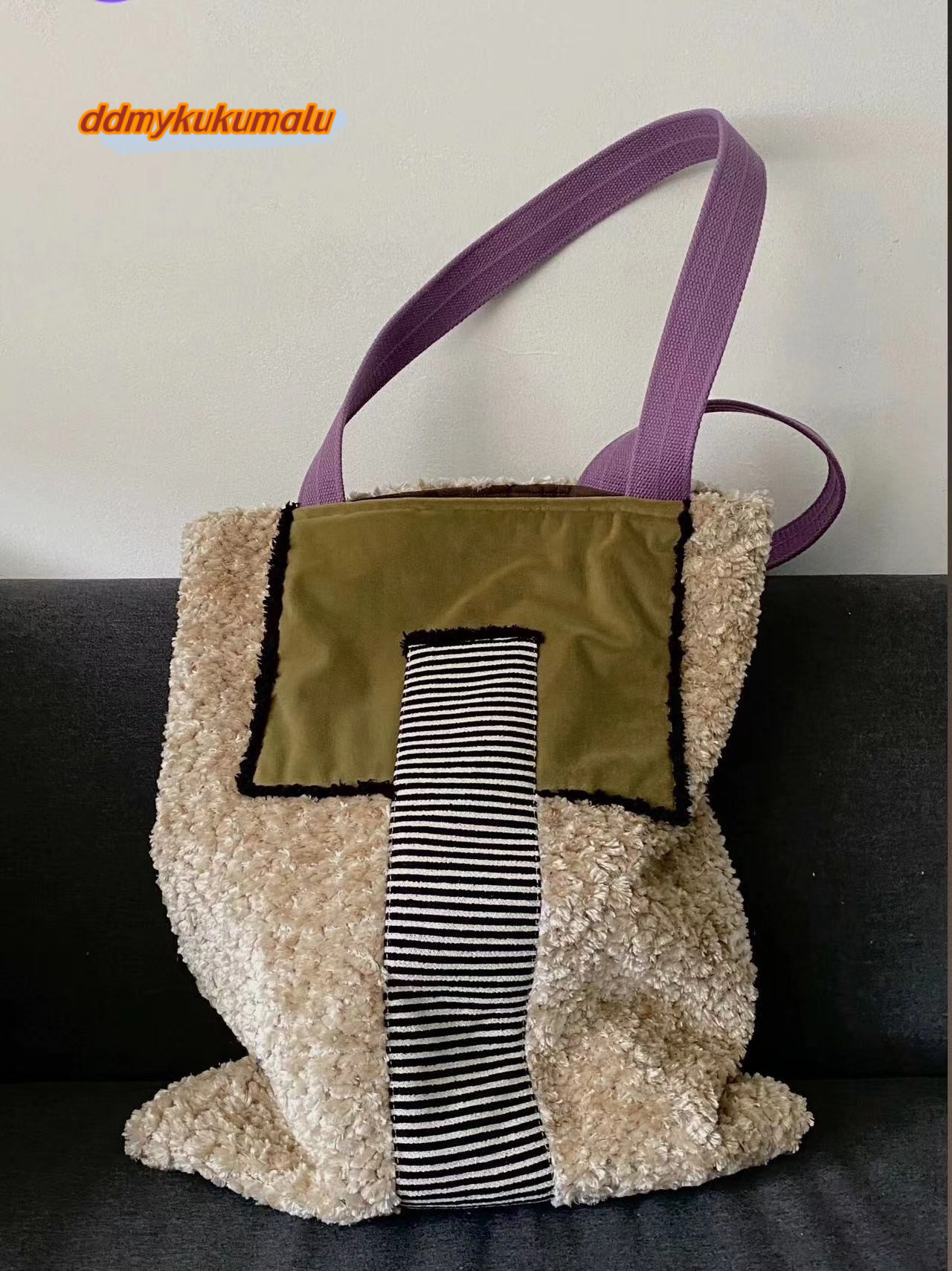 Niche 2023 new autumn and winter large capacity spliced fur bag, women's high-end versatile shoulder bag #25 ddmykukumalu