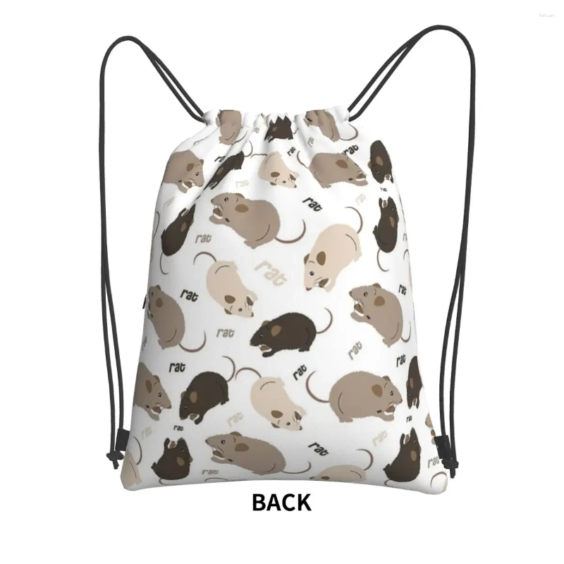 2025 NEW Backpack Rat Pattern Portable Backpac Drawstring Bag Multi-function Bundle Pocket Sundries Bags For Travel Sport Man Woman zhanyishengli
