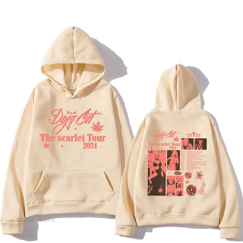 Mens Hoodies Sweatshirts Doja Cat The Scarlet Tour Hoodies Strtwear Hip Hop Long Slve Hooded Sweatshirts Sudaderas Cartoon Graphic Printing Pullover Y