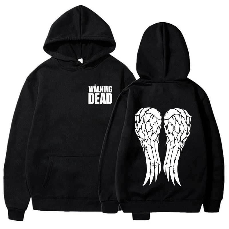 Men's Hoodies Sweatshirts New Fun Walking Dead Printed Hoodie for Womens Casual Floral Personalized Sports Shirt Plus Size Y241022KQU2