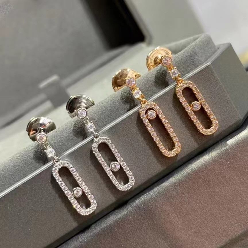 designer earrings fashion v gold earrings designer for women messie three diamond sliding diamond earrings flexible exquisite luxury earrings