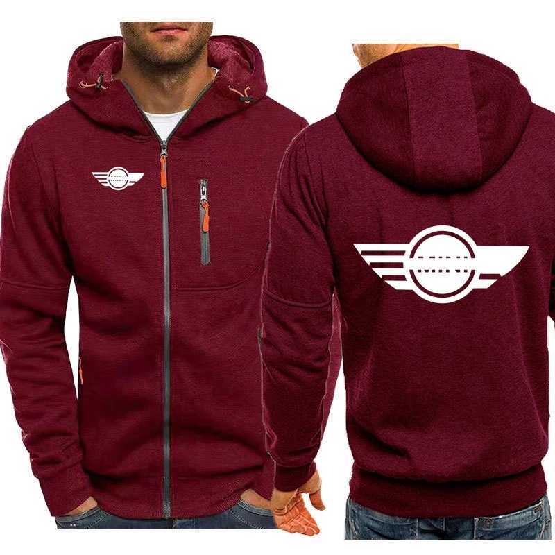 2024 Mini Retro Trio Cooper Mini Mens Hoodie Coat Zipper Car Brand Hoodie Mens Coat F1 Hoodie Sportswear CL241007