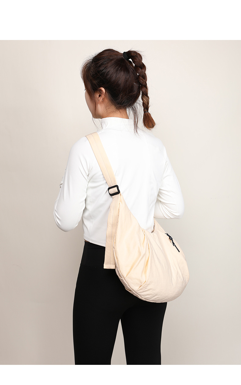 Women's Trendy Large Capacity Sports Shoulder Bag - Durable Nylon Dumpling Style