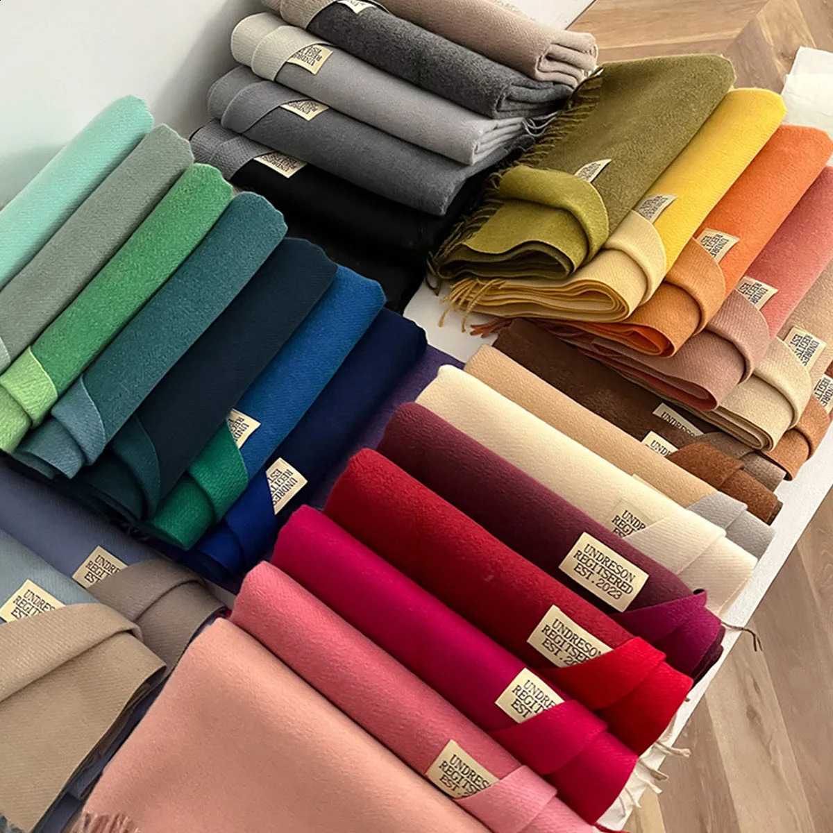 Womens warm winter cashmere scarf fashionable solid color double-sided collar shawl bag blanket 241007