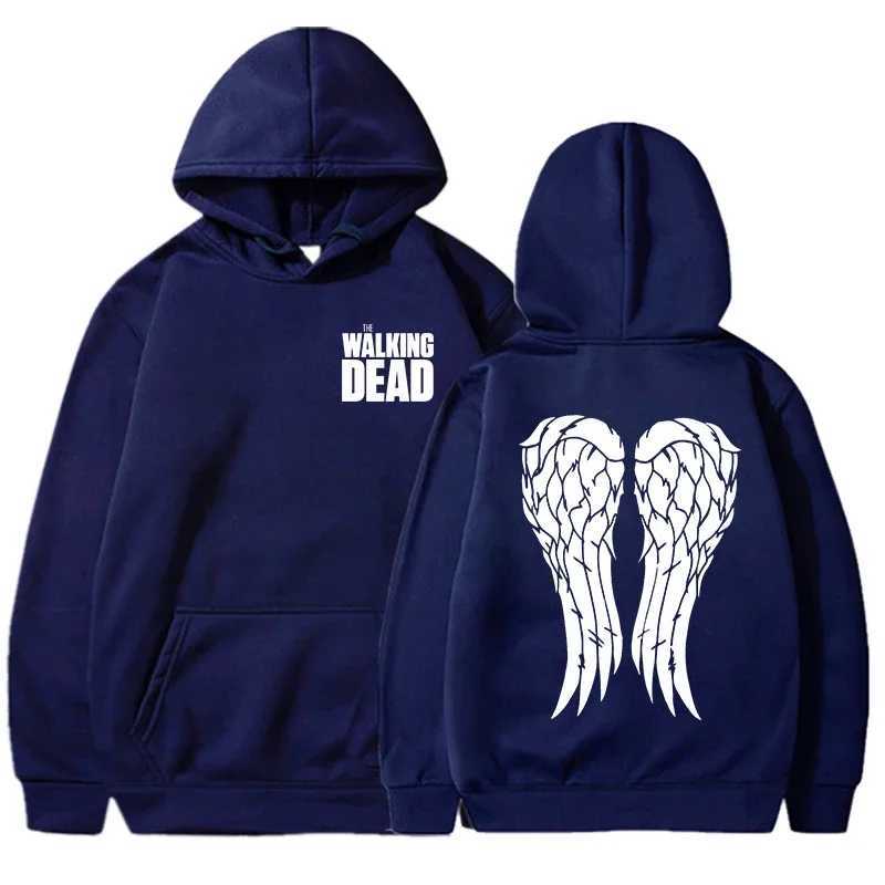 Men's Hoodies Sweatshirts New Fun Walking Dead Printed Hoodie for Womens Casual Floral Personalized Sports Shirt Plus Size Y241022KQU2