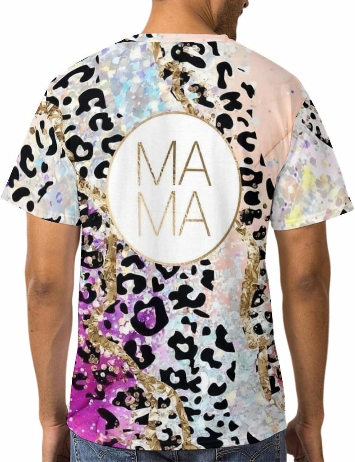 Mens T shirt Women's Novelty Leopard Print Mothers Day Mom Mama T Shirt Top Tee - Best Gift for Her graphic tee Casual tops summer clothes cool