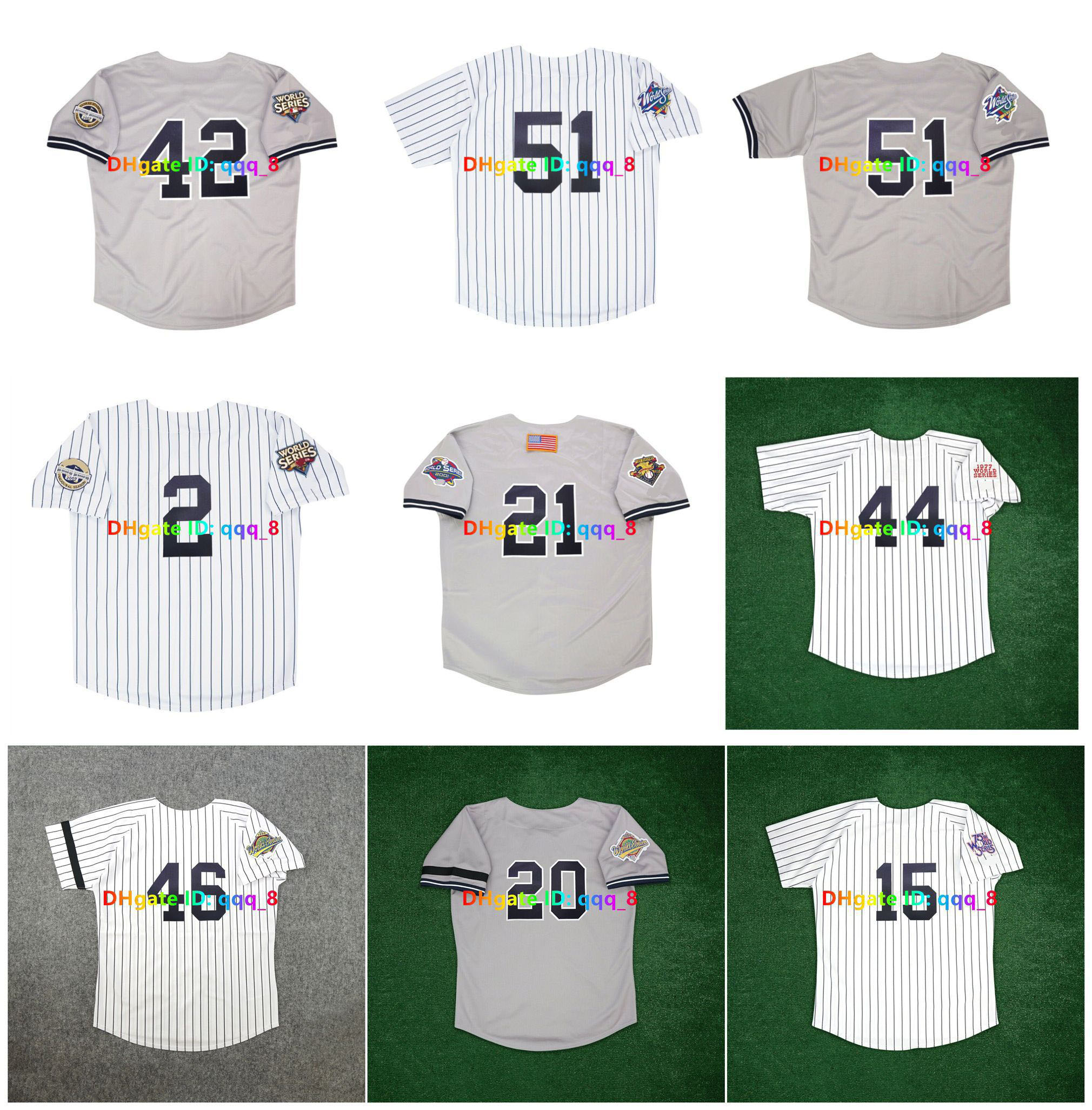 Jeter Mariano Rivera Yankees World Series NY Baseball Jerseys Reggie Jackson Williams Pettitte Hideki Matsui CC Sabathia Alex Rodriguez Thurman Munson Size S-4XL