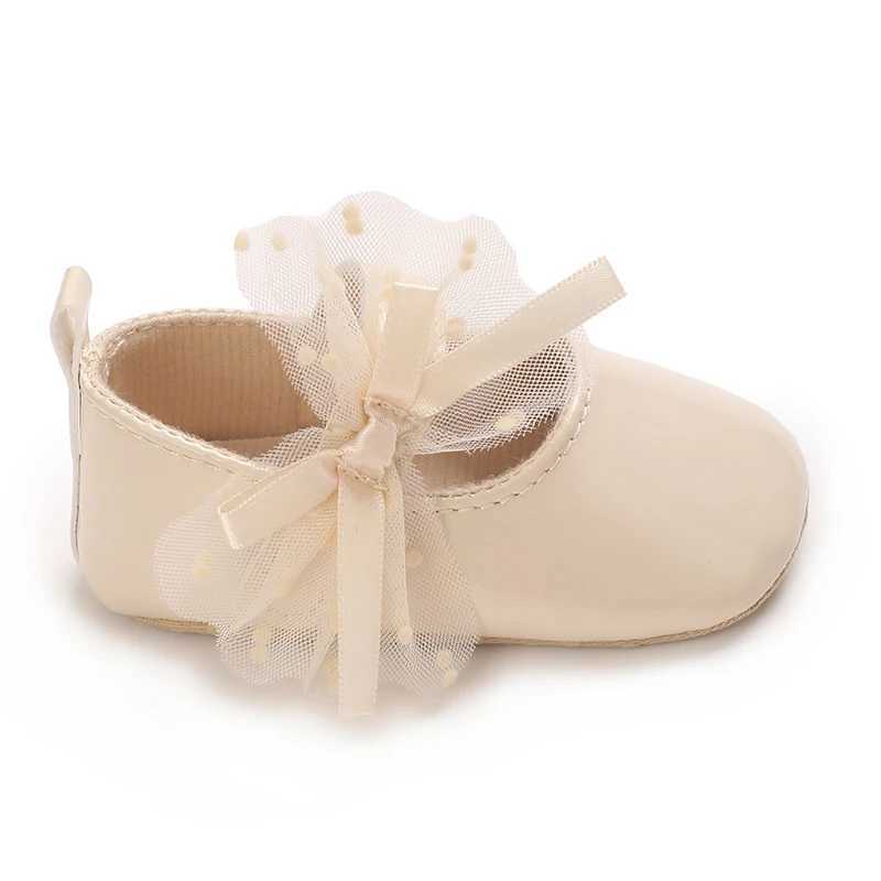 0-18M Lace Bow Mary Jane Spring Baby Shoes PU Soft Sole Non-Slip Newborn Girl Shoes First Walkers Princess Bowknot Baby Prewalke X250129
