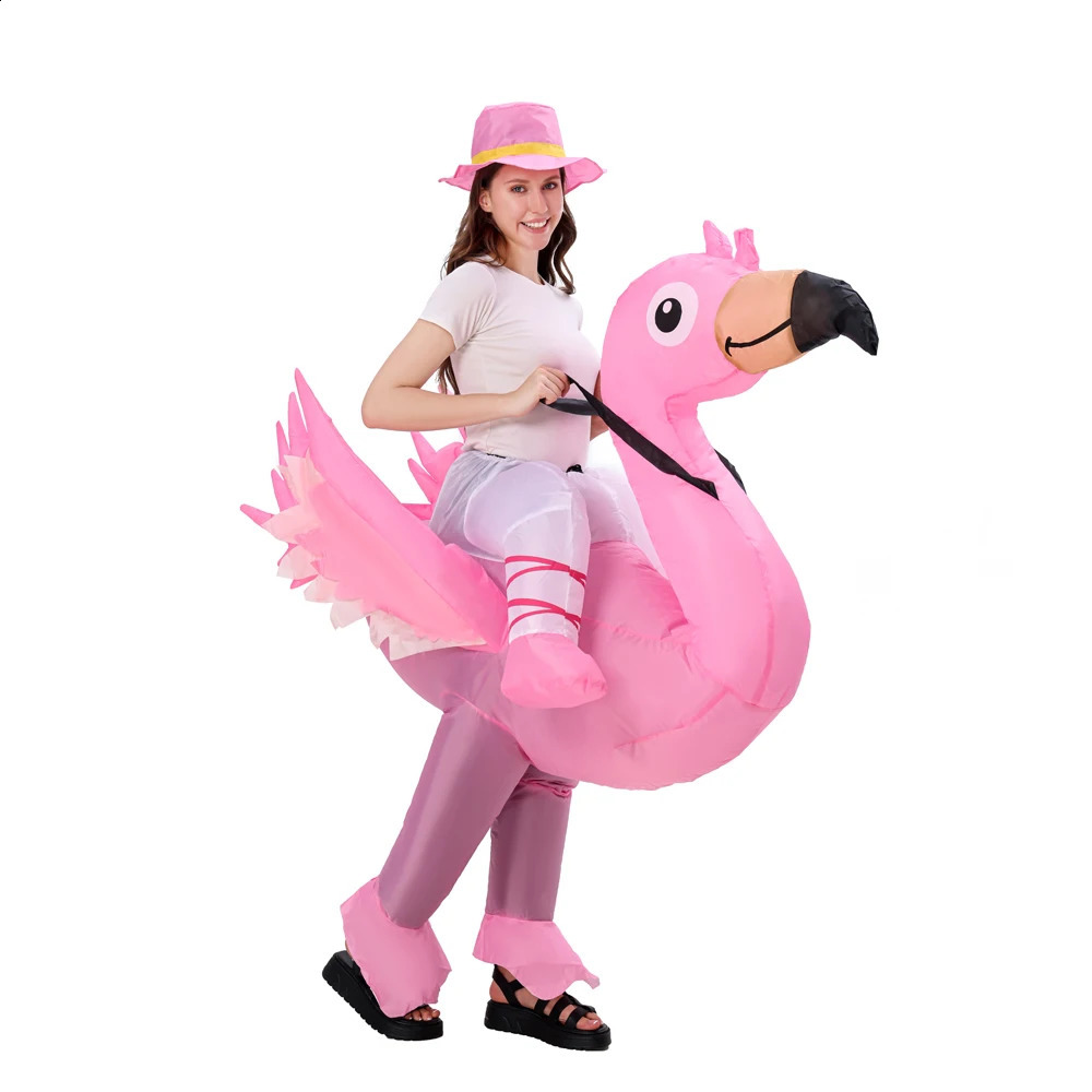 Flamingo Inflatable Costume Christmas Mascot Halloween Female Adult Children Cartoon Anime Party Role Play 241007