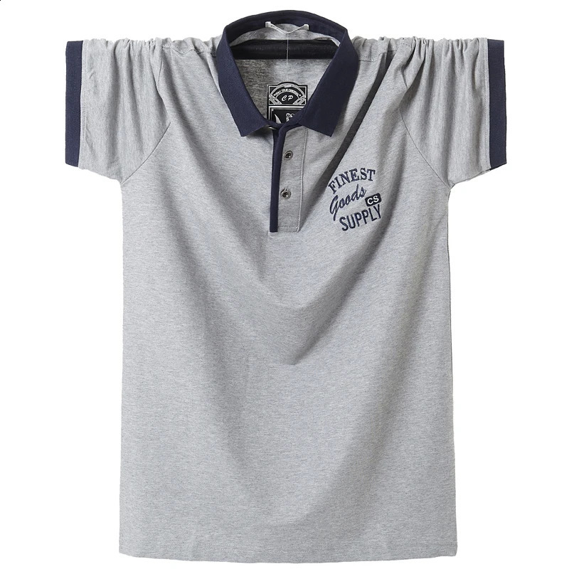 Mens short sleeved polo shirt ultrathin suitable for Camiza casual cotton summer mens 5XL Plus size business work top 241007