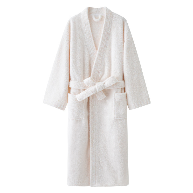 Designer's Autumn Winter New Coral Thickened Beautiful Velvet Men's And Women's Sleepwear Extended Bathrobe Couple's Pajama