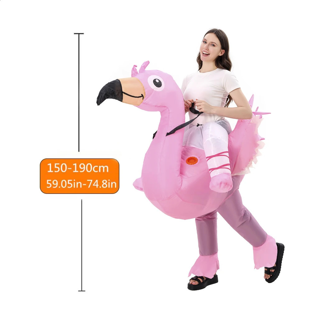 Flamingo Inflatable Costume Christmas Mascot Halloween Female Adult Children Cartoon Anime Party Role Play 241007