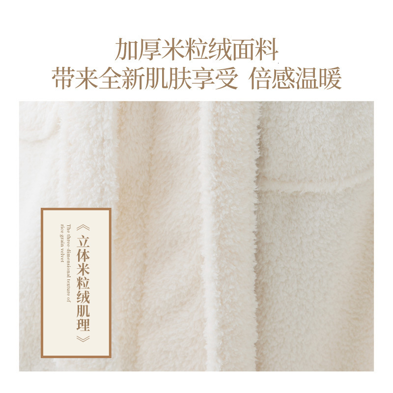 Designer's Autumn Winter New Coral Thickened Beautiful Velvet Men's And Women's Sleepwear Extended Bathrobe Couple's Pajama