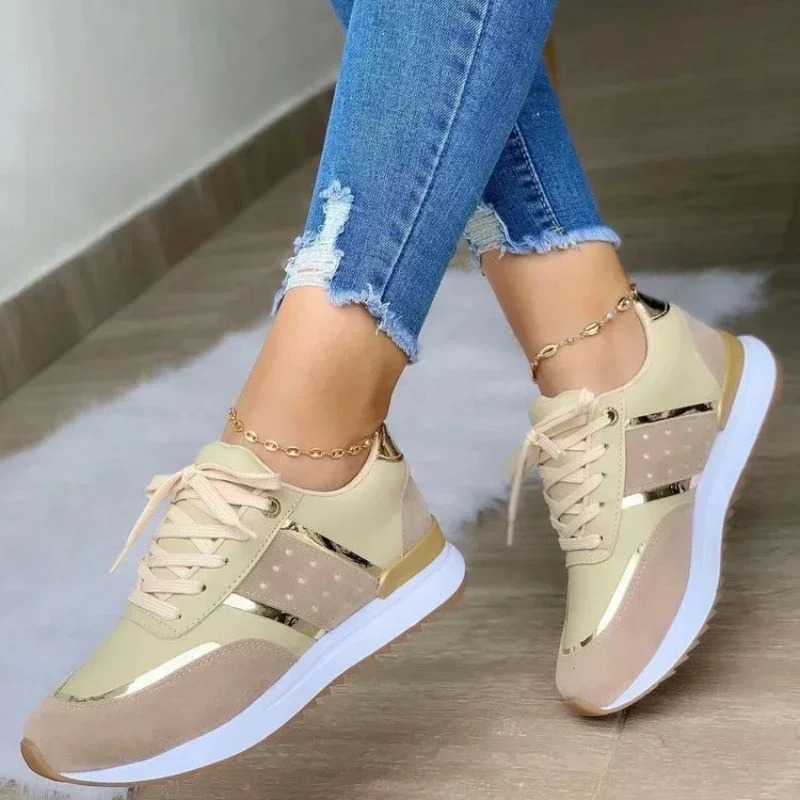 Womens wedge sports shoes lace breathable sports shoes casual platform shoes womens shoe designer shoes Zapatos Mujer Y241007