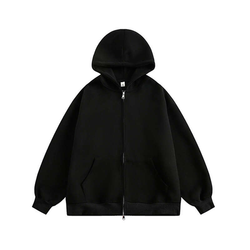 shanshi men hoodies designers Men's hoodie autumn and winter new item large solid color double zipper hooded sweatshirt men's cardigan