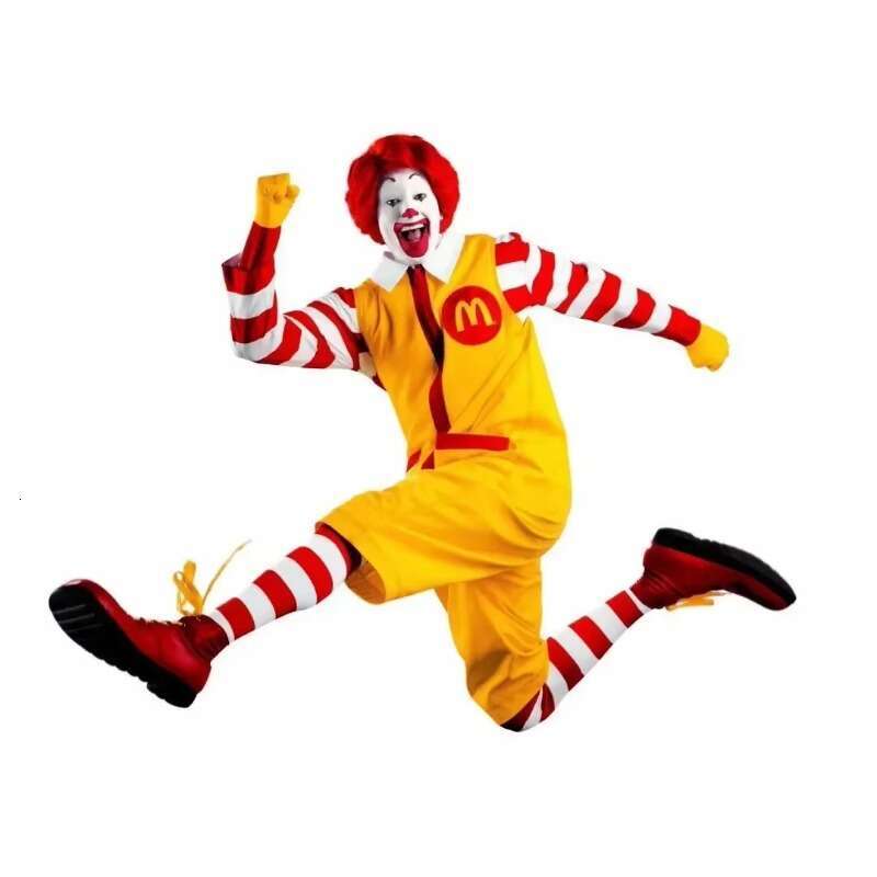 2024 Halloween Costume Masquerade Stage Performance Cosplay Costumenew Ronald Mcdonald Cos Clothing Classic Clown Characterr
