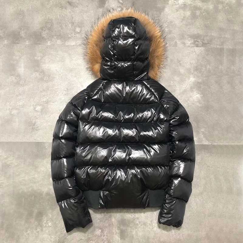 Real Fur 2024 New Winter Jacket Women Parka Hooded Waterproof Down Parka Female Jacket Glossy Short Coat Woman Slim Warm OutwearX241007