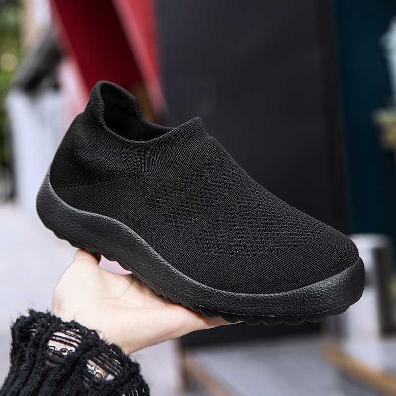 Fashionable womens casual shoes sliding womens socks shoes solid color sports shoes womens outdoor flat shoes womens shoes Y241007