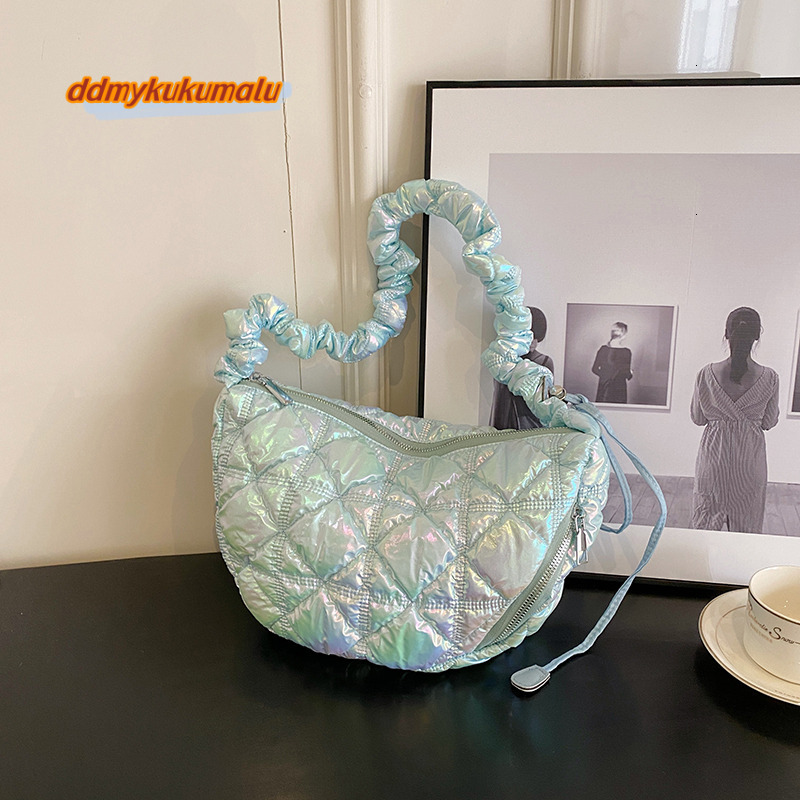 Brand Designer Pleated Plaid Quilted Filled Women's Shoulder New Crossbody Bag Small Saddle Handbag 2023 Trend H7.1#33 ddmykukumalu