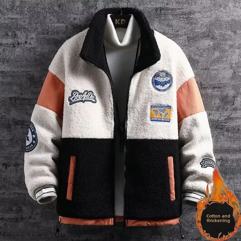 Winter mens wool top Korean style fashionable casual loose fit suitable for lining thick vibrating jacket 241007