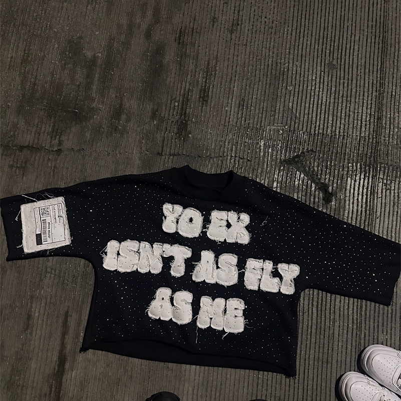 Gothic Letter Patchwork Y2k Clothes for Men Hip Hop Retro Sequin Striped Sweatpants T Shirt Two Piece Set Casual Tracksuit Men y240930
