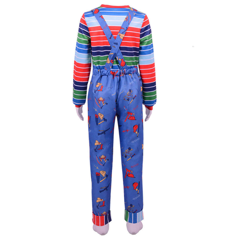 Anime Scary Chucky Cosplay Costume Adult Cos Jumpsuits Halloween Horror Clothing For Men Women Party Costumes Props