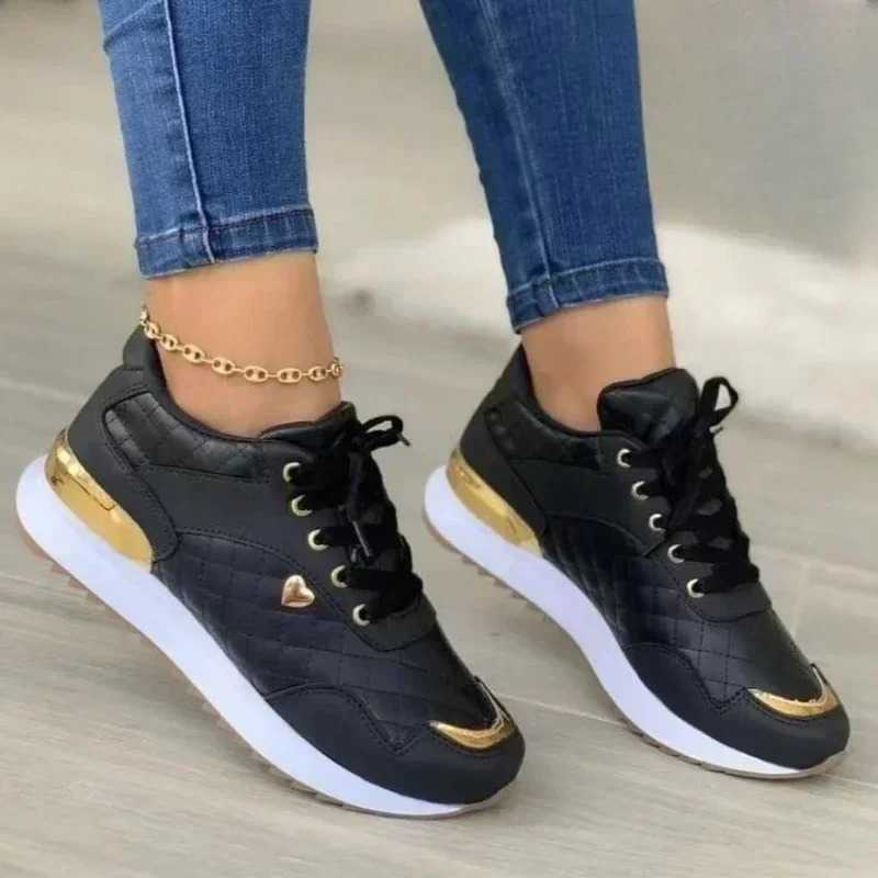 2024 Womens Mesh Sports Shoes Patch Work Lace Flat Shoes Womens Lightweight Womens Shoes Classic Edition Zapatillas De Mujer Y241007