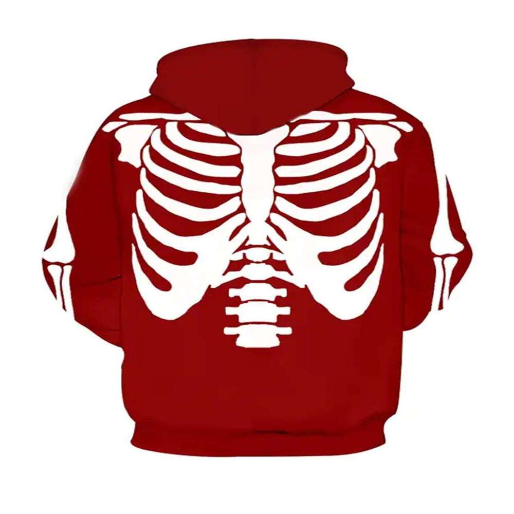 shanshi men hoodies designers New 2024 Halloween Skeleton 3D Digital Printed Hoodie Coat Cosplay Anime