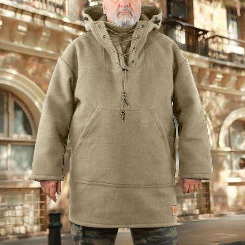 shanshi men hoodies designers 2024 Winter Mid to Long Casual Woolen Hoodie Men's Trendy Top Coat