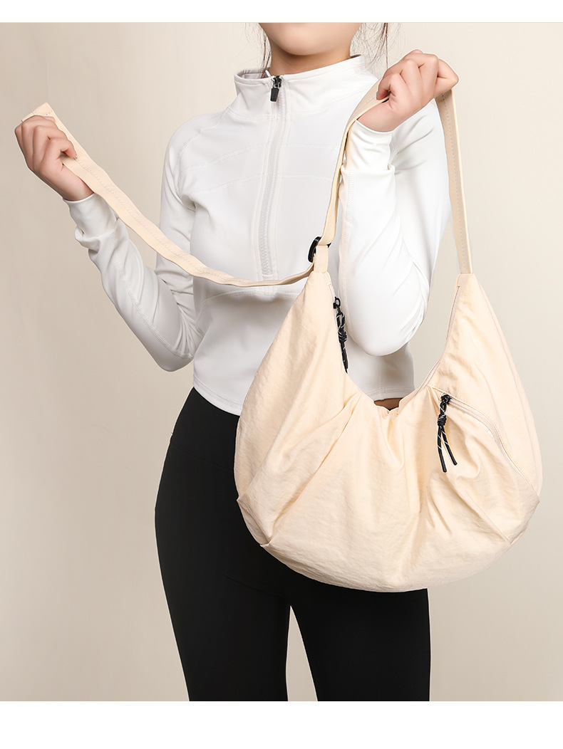 Women's Trendy Large Capacity Sports Shoulder Bag - Durable Nylon Dumpling Style