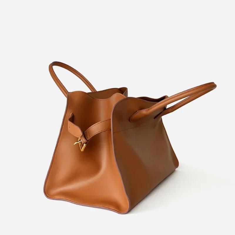 Women's Large Tote Genuine Leather Shoulder Bags 2023 Female Retro Handbags High Quality Ladies Messenger Bag Black
