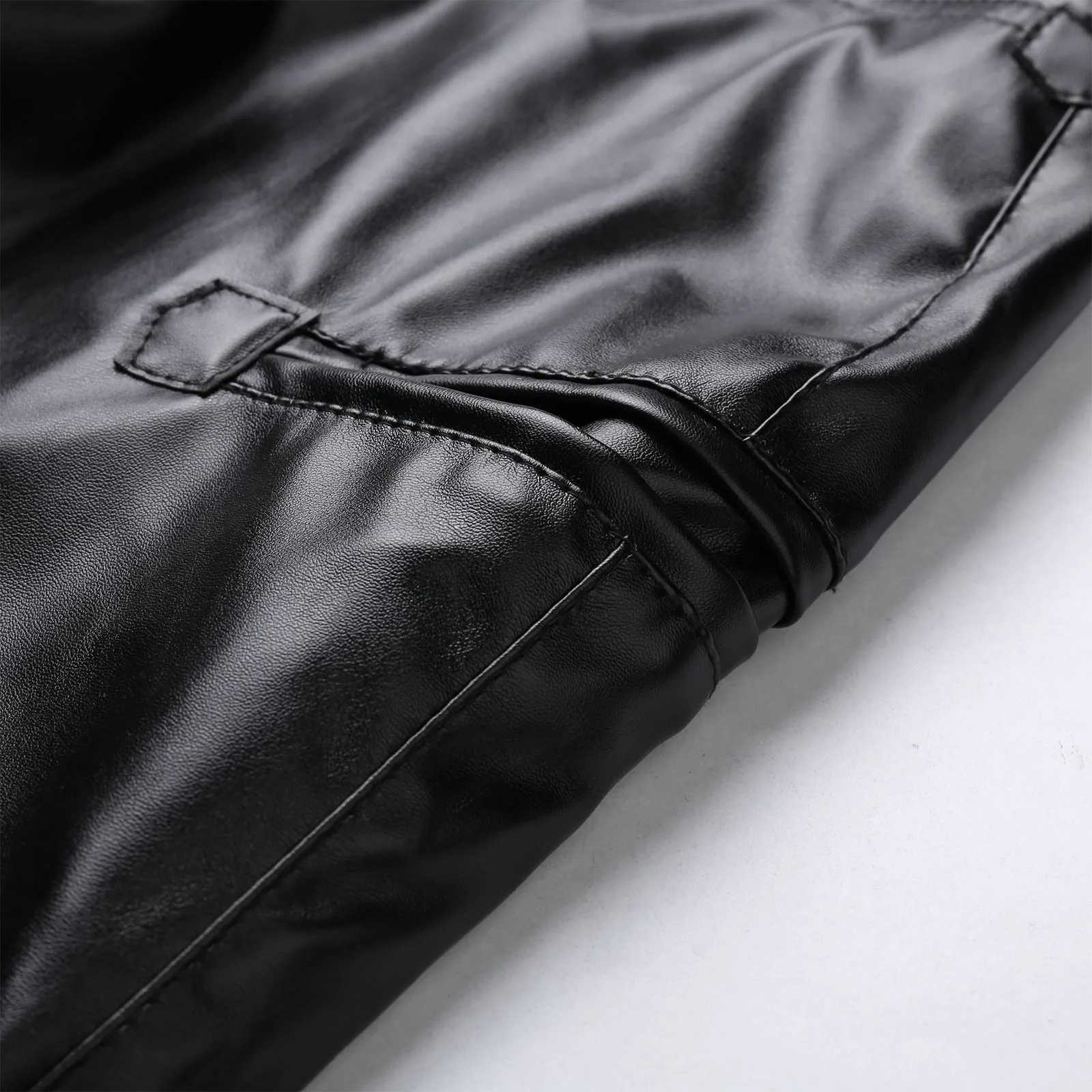 New Fashion Men Latex Stretchy Leather Pants Slim Clothing PU Leather Skinny Pants Wet Look Tights Pants Streetwear Trousers LX241007