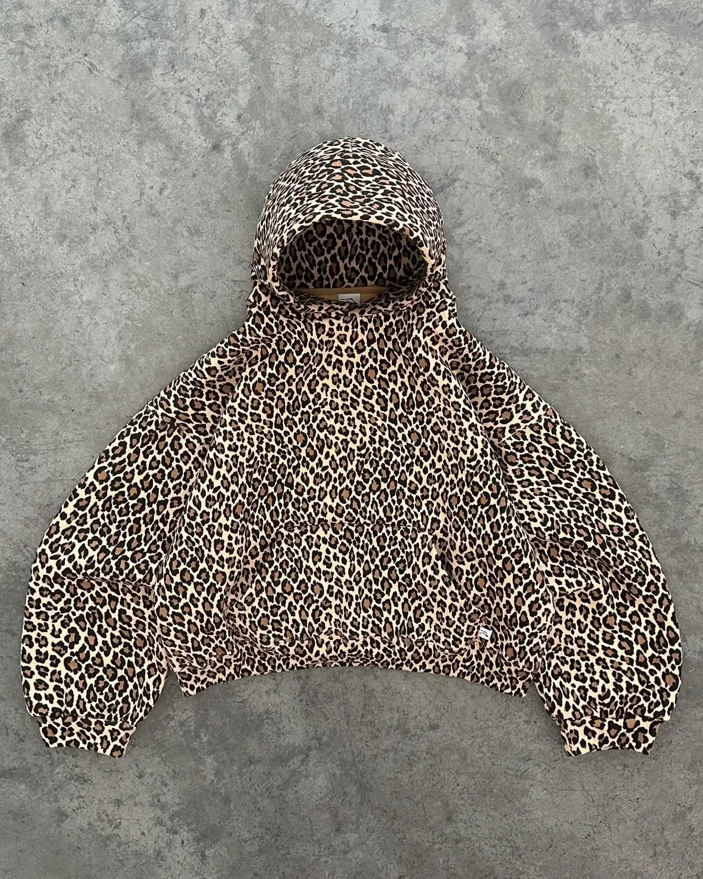 Leopard Print Zip Hoodie Y2K Retro Mens Harajuku Hip Hop Zip Sweatshirt High Street Oversized Unisex Hoodie Streetwear 241007