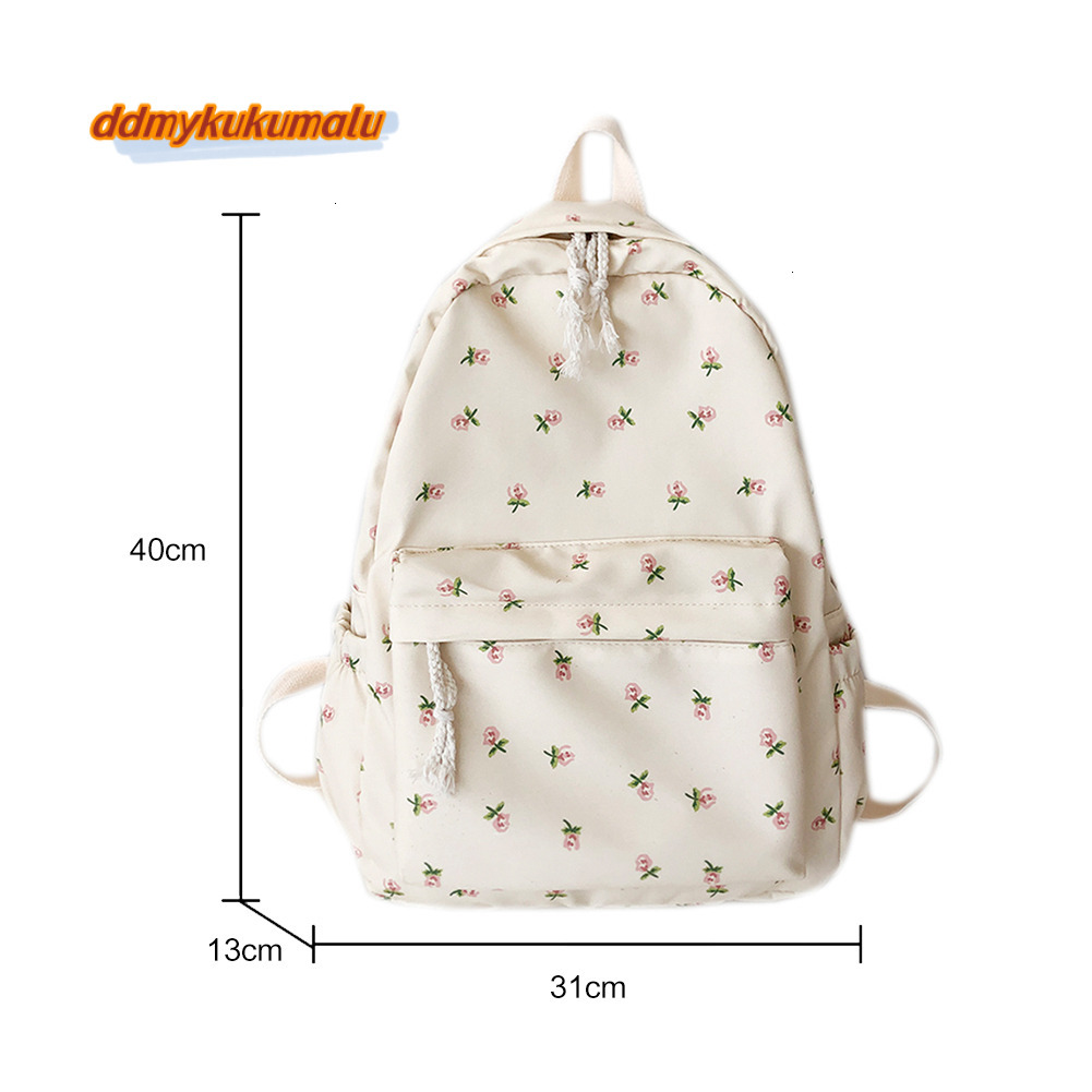 Ladies Floral College Rucksack Large Capacity Students Schoolbag Women Travel Laptop Backpack Japanese Aesthetic Teenage Bookbag H7.1#20.79 ddmykukuma