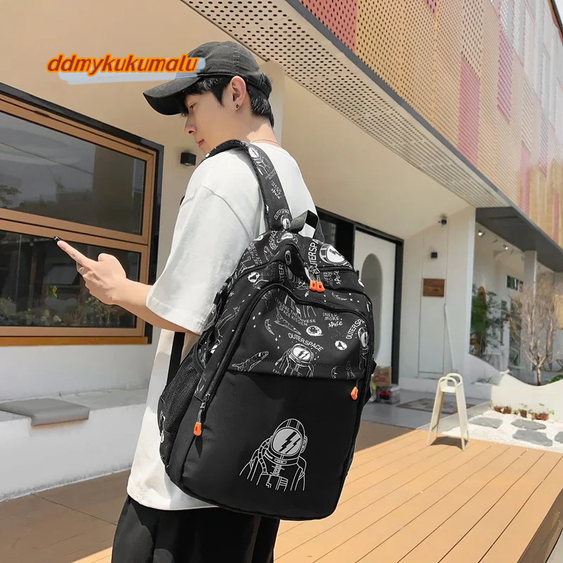 Ladies Bags on Sale 2023 Fashion Graffiti Backpack Leisure Sports Travel High Capacity Computer Versatile Student Bag H6.29#24 ddmykukumalu