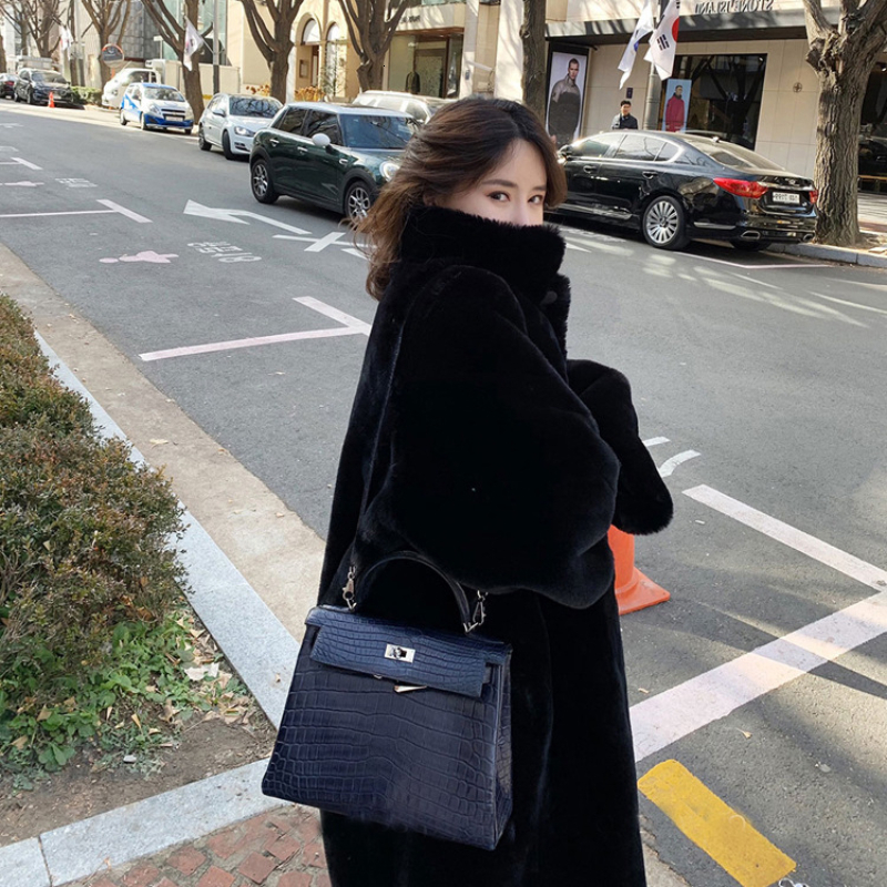 Long Faux Fur Coat For WomenV LapelV Fluffy JacketV TeddyV Single BreastedV Yellow Plush CoatsV 2024 Winter OvercoatsV Furry