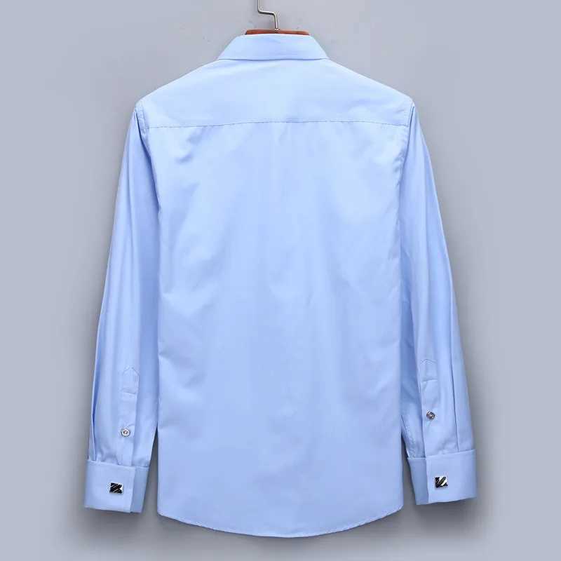 S-6XL mens wedding dress mens tailcoat dress French cufflinks formal mens long sleeved shirt ultra-thin suitable for French cufflinks shirt X2410071