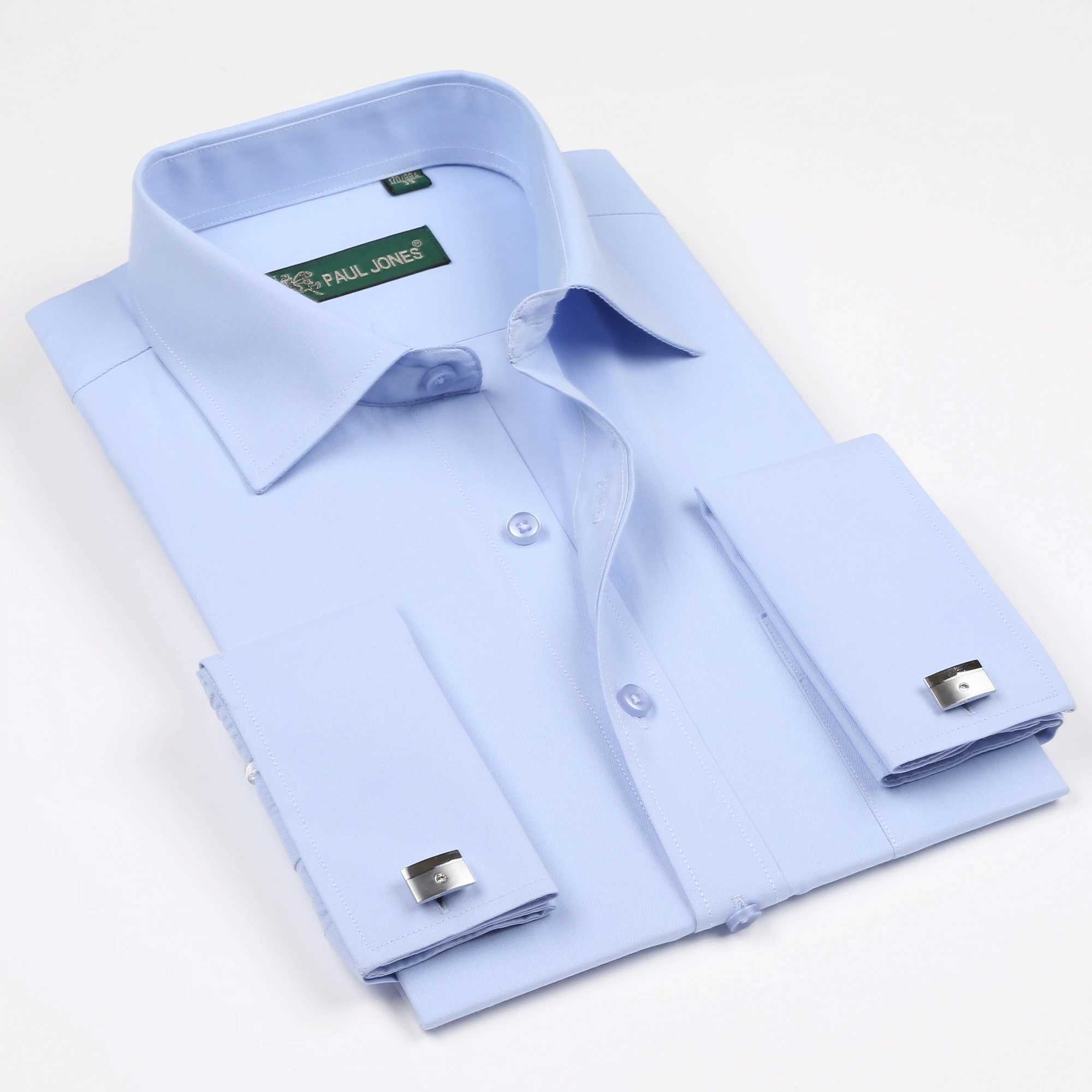 Mens French dress shirt mens tailcoat shirt high-quality brand mens clothing wedding dress solid color X2410071