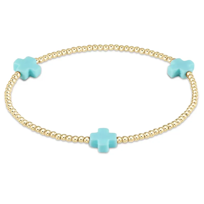 Charm Multicolor Cross Bracelet - Gold Plated Beaded Strand Summer Jewelry 4