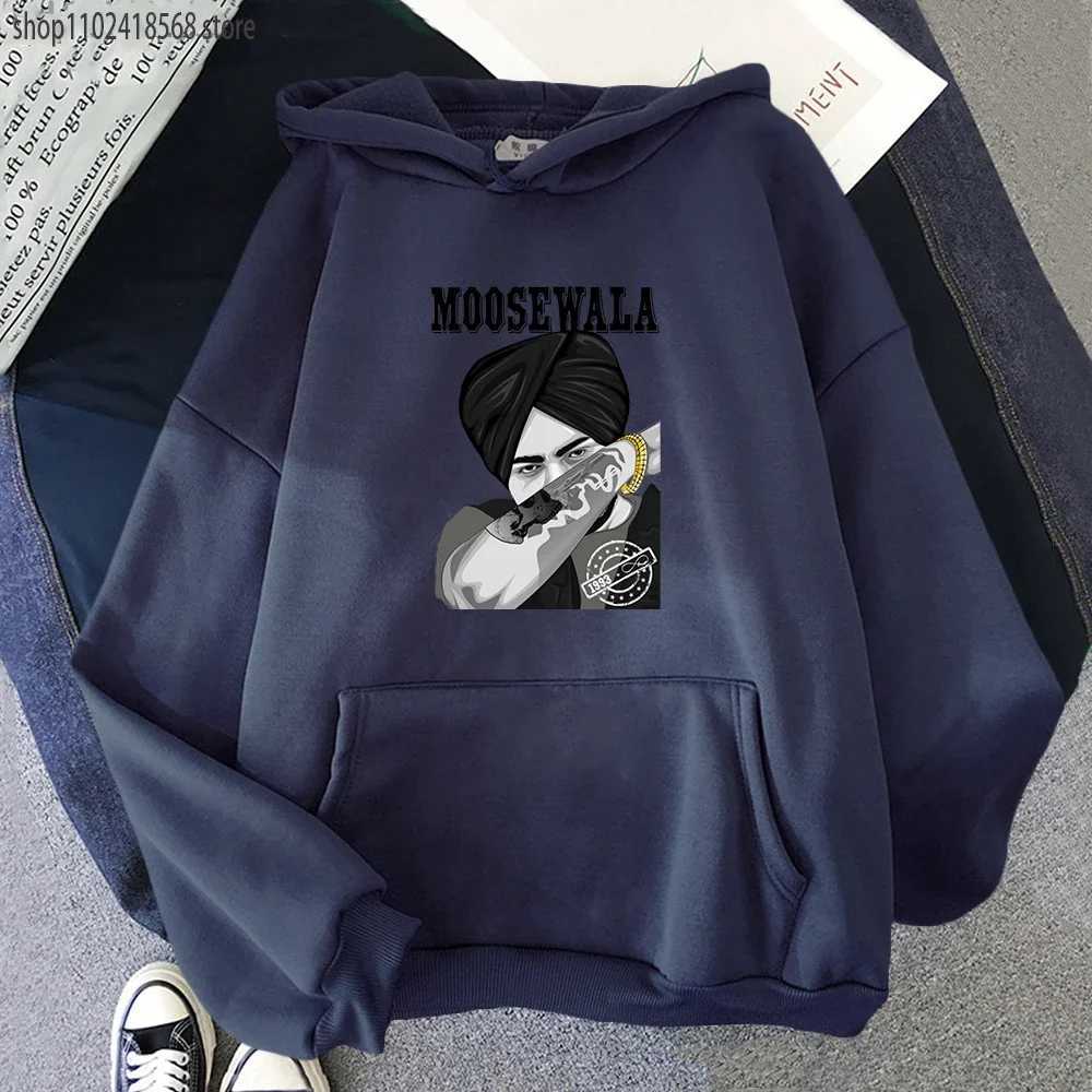 Men's Hoodies Sweatshirts Sidhu Moose Wala Men Hoodies Long Slve Indian Rapper Sweatshirt Hip Hop Strtwear Women O-neck Casual Female Tops Haraju