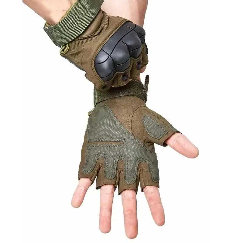 Outdoor Tactical Fingerless Gloves Hard Finger Knot Color Bullet Airgun Hunting Combat Cycling Half Finger Gloves CL241008